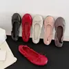 Zapatos Bean Bean para Mujer Zapatos Inestables Lazo Boca Baja Suela Blanda Piel Suave Zapatos Individuales para Mujer 2026 Nuevos Zapatos Planos de Ballet Huevo Enrollado