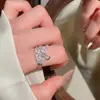 Anel de Zircônia Borboleta Fria Estilo Ins Coreano Exquisito Anel Feminino Leve Luxo Joias de Alto Padrão Atacado