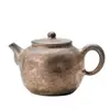 Tetera dorada con esmalte de óxido estilo japonés, tetera individual vintage para uso doméstico, filtro de té y dispensador de cerámica rugosa, juego de té anti-escaldado, regalo