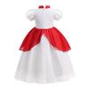 Traje de Actuación Cosplay de Super Mary Mario para Niños Rosa Navideño Melocotón Melocotón Vestido de Princesa