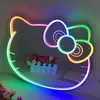 Espejo de Maquillaje Luminoso LED Luz de Ambiente Decorativa Luz de Modelado Creativo Espejo de Neón Colorido Acrílico LED