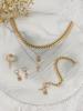 Transfronterizo Nuevo para Mujer Combinación para Todo Creativo Cadena Gruesa Pulsera Collar Aretes Anillo Retro Llave Cerradura Traje de Combinación