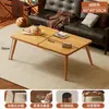 Mesa de Café Pequeña Nueva Retro Simple Moderna para Sala de Estar y Dormitorio, Mesa Perezosa de Pie para Apartamentos Pequeños, Mesa Cuadrada Doméstica de Madera Maciza