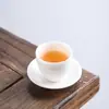Posavasos de taza de porcelana blanca jade sebo, taza de degustación de cerámica, posavasos de tamaño pequeño, accesorios para ceremonia del té kung fu, porcelana blanca de Dehua