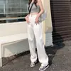 Jeans de Pierna Ancha con Forma de Pera de Talla Grande para Primavera, Otoño e Invierno Pantalones Rectos Blancos de Cintura Alta Elegantes para Mujer