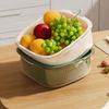 Cesta Drenadora de Verduras de Doble Capa Estilo Nuevo Bandeja para Frutas Fruta Sala de Estar Cesta de Verduras de Plástico Hogar Cocina Engrosada