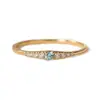Anillo apilable de plata pura S925 Art Source, personalizado con incrustaciones de diamantes, anillo de estilo vintage Ins moderno y elegante, versátil para mujer