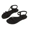 Novas Sandálias Rasteirinhas Tecidas com Tiras Finas Estilo Comércio Exterior para Mulheres, Chinelos Casuais Leves com Tira Elástica de Verão Wish