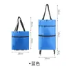 Bolsa de compras Amazon con ruedas Carrito de compras plegable Carrito pequeño Ruedas de arrastre Bolsa portátil de gran capacidad