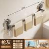 Toallero con ventosa Barra para toallas sin perforaciones Estante de almacenamiento de doble barra/barra sencilla Colgador para inodoro, baño, pared