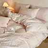Conjunto de cama jacquard de algodão puro 60 fios, luxo leve, alta qualidade, quatro peças, conjunto de três peças de algodão puro, capa de edredom, lençol, fronha, universal para todas as estações