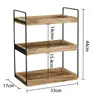 Estante de Almacenamiento de Madera de Múltiples Niveles, Organizador de Artículos de Tocador para Dormitorio, Estante para Exhibir Especias de Cocina, Estante de Almacenamiento para Cosméticos, Baño