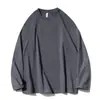 Camiseta Básica de Solona de Color Sólido para Hombre Estilo Coreano Moda Suelta de Manga Larga para Hombre Versátil Ins Casual