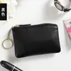 Porta-moedas de Couro PU Feminino Mini Couro de Vaca Mãe Zíper Chave Fino Pequena Carteira Moeda Pequena Bolsa de Moedas