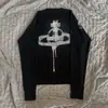 Camiseta de manga curta ou longa personalizada com estampa de retrato desgastado, estilo INS transfronteiriço, outono, estilo gótico punk, top vintage