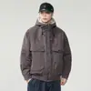Chaqueta de algodón reversible para hombre, forro polar de invierno, cálida, nueva tendencia 2026 ropa de trabajo, cortavientos, engrosada, abrigo con capucha para hombre