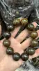 Pulsera Cuadrada Grande de Piedra Preciosa Valiosa con Círculo Único para Hombres y Mujeres, Estilo Vintage Simple y Elegante, Pulsera de Cuentas de Oración Budista, Regalo
