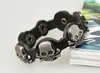 Pulsera Retro de Cuero Genuino de Estilo Europeo y Americano con Decoración Creativa de Calavera de Aleación, Accesorio Unisex