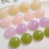 16mm versão coreana de vinheta versátil cor de geléia redonda resina meia pílula brincos diy brincos femininos acessórios para chapéu material