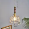 Estilo japonés nogal estilo americano retro latón vidrio mostrador de bar restaurante ventana de cabecera porche estudio dormitorio pequeño candelabro