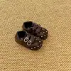 Zapatos Pequeños de Cuero para Bebé Otoño Guardería Estilo Versátil Retro Zapatos Individuales Estampado de Leopardo Moda para Niñas Lunares Casual Zapatos para Niños Pequeños