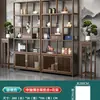 Estantería Multiusos de Madera Maciza Estilo Chino Estante para Almacenamiento de Té Olmo Adorno de Partición Oficina Salón de Té Gabinete de Exhibición de Almacenamiento