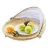 Cesta de Malla Tejida de Bambú para Secar Alimentos Caseros, Panes al Vapor, Cesta de Almacenamiento a Prueba de Moscas, Cesta de Bambú a Prueba de Insectos, Recogedor de Polvo
