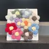 Nuevos dijes para zapatos de flor de hilo, Flores de punto mullido tipo pompón, Set de accesorios desmontables para pantuflas