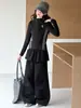 Conjunto de otoño para niñas estilo coreano, top ajustado y culottes, nuevo estilo 2026 para niñas y adolescentes, top de cuello medio alto y pantalones