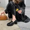 Zapatos de tacón alto para mujer, Mocasines Camelia, Nuevo estilo Primavera y Otoño 2026 para mujer, Zapatos Slip-On de cuero genuino estilo británico con suela gruesa