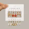 Moda Transfronteiriça Estilo Oceano Concha Estrela-do-Mar Concha Vieiras Pingente Fivela de Orelha de Cobre Cartão Conjunto de Várias Peças de Brincos Femininos