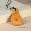 Nuevo Colgante para Cadena de Teléfono Móvil Llavero Colgante Creativo para Coche Regalo Pequeño de Dragón Zodiacal tallado en Sándalo Ruyi