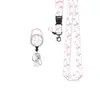 Porta credencial retráctil de fácil extracción en stock del fabricante Estampado de leopardo Epoxi Clip giratorio para credencial Cordón para credencial de identificación de fábrica Venta al por mayor