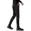 Jeans negros de alta gama a la moda de Hong Kong para hombre, estilo primavera y otoño, elásticos, versátiles, casuales, corte ajustado, pantalones largos skinny para otoño