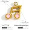 Accesorios de Joyería de Acero Inoxidable Transfronterizos Maleta de Dibujos Animados Goteo de Aceite Flor Colorida Chapado en Oro Real de 18K Colgante