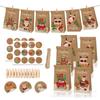 BB010 Bolsa de Papel Kraft a Prueba de Aceite Muñeco de Nieve Reno Árbol de Navidad Dulces Embalaje de Regalo de Fruta Ping An