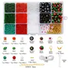 Set de Caja Navideña de 15 Compartimentos con Cuentas de Cristal para Semillas de 3 mm para Aretes y Pulseras Navideñas, Materiales para Manualidades con Cuentas