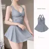 Trajes de Baño para Mujer Verano 2026 Estilo Nuevo Conservador Cubre Vientre Adelgazante Sexy Busto Pequeño Push-Up Playa Estilo Hada Pequeña