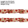 Cinta con Estampado de Corazones para el Día de San Valentín Decoración de Guirnalda para Caja de Regalo Cinta DIY Cinta de Lino Imitación en Forma de Corazón Rojo Melocotón Cinta