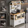 Rack de Cozinha Multifuncional Montado na Parede Buffet Integrado Forno de Micro-ondas Metal de Chão Armazenamento Armário à Prova de Pó