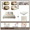 Cama moderna minimalista para dormitorio principal de tela de chenilla, cama doble de lujo ligero de alta gama de 1.5m, cama de bodas de 1.8m con almacenamiento con marco de caja alta suave