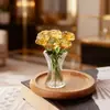 Cristalería Zibo Flores Eternas Puras Hechas a Mano, Rosas, Flores Artificiales, Arreglos Florales, Adornos de Jarrón de Cristal, Decoración de Escritorio de Oficina