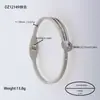 Joyería para Manos Europea y Americana Anillo Geométrico Corte de Línea Árbol de la Vida Diamante de Barro Incrustado Accesorios de Pulsera Pulsera de Acero de Titanio para Mujeres