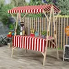 Puesto de Mercado Estructura de Carpa de Actividades de Madera Carrito de Puesto de Mercado Nocturno Estante Plegable para Exteriores de Tela Estante de Exhibición de Snacks