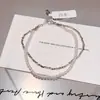 Pulsera de Perlas Estilo Coreano, Moda Retro Lujo Ligero Joyería de Gama Alta para Mujeres, Pulsera de Perlas de Vidrio, Exquisita Pulsera para Apilar