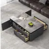 2026 Nova Mesa de Centro e Rack para TV em Pedra Sinterizada Estilo Creme para Sala de Estar, Design Moderno Simples para Apartamentos Pequenos, Formato Retangular Popular