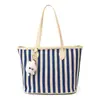 Bolso Grande de Mujer Bolso de Hombro Casual a Rayas Bolso de Mano de Moda con Color de Contraste Nuevo Estilo Coreano 2025 Bolso Casual con Temperamento