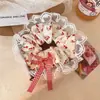 Elástico de cabelo com laço estilo francês-coreano, acessório de cabelo multicamadas retrô estilo faculdade britânica, scrunchie liso