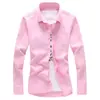Camisas Casuais Masculinas de Manga Longa de Cor Sólida, Novidade para Primavera e Outono, Comércio Exterior Amazon, Tamanhos Grandes, Camisas Casuais Europeias e Americanas