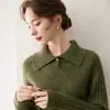 Estilo preguiçoso gola alta cashmere feminino outono e inverno malha canelada espessa suéter de lã quente para usar por baixo outono e inverno